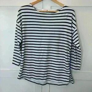 Sundry Blue & White 3/4 Sleeve shirt